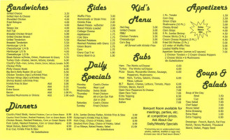 Degraff Creamery menu