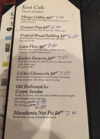 Keei Cafe menu