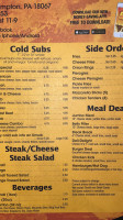 J's Steaks Subs menu