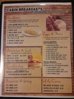 Family Cabin menu