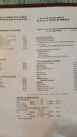 Village Cafe menu