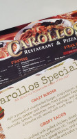 Carollo's menu