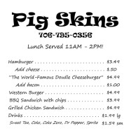 Pig Skins Bbq menu