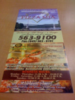 Pizza Mia menu