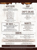 Outlaw Steakhouse menu