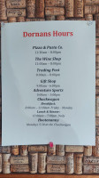 Dornan's Pizza Pasta Company menu