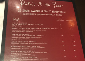 Ruth's Chris Steak House menu