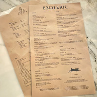 Esoteric menu