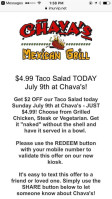 Chava’s Mexican Grill menu