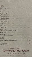 Wolf Inn Grill And Spirits menu