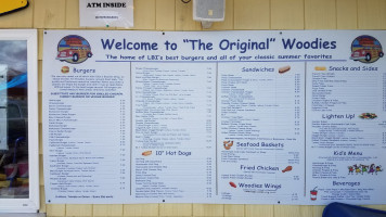 Woodies Drive-in menu