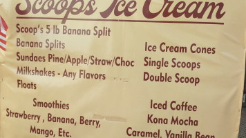 Scoops menu