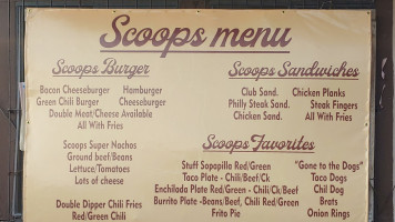 Scoops menu