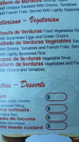 Los Andes Peruvian menu