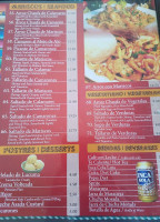 Los Andes Peruvian menu