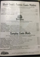 Black Creek Cafe menu