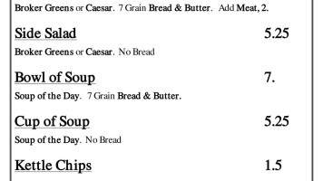 Bean Broker Coffee House And Pub menu