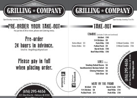 The Grilling Company menu