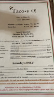 Tacos Oj menu