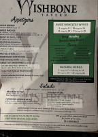 Wishbone Tavern menu