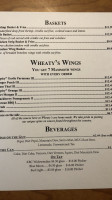 Wheaty’s Pub menu