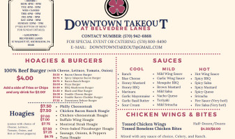 Downtown Takeout menu