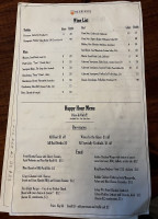 The King House Restaurant Bar menu