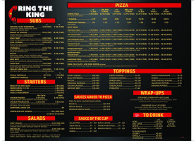 Pizza King menu