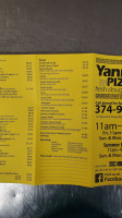 Yannis Pizza Blue Hill menu