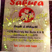 Sakura Sushi Hibachi food