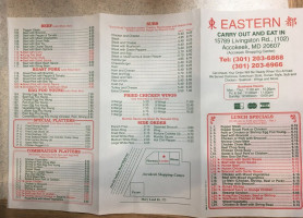 Eastern menu