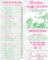 Bamboo Garden menu