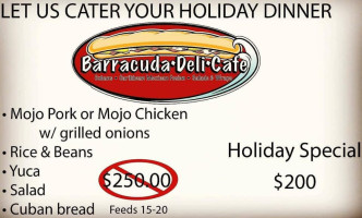 Barracuda Deli Cafe St Pete Beach menu