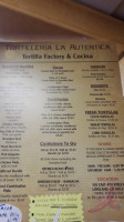 Tortilleria La Autentica menu