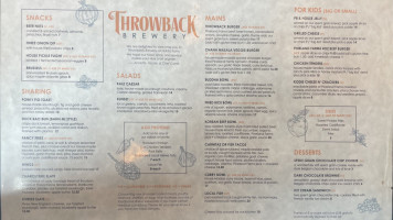 Throwback Brewery menu