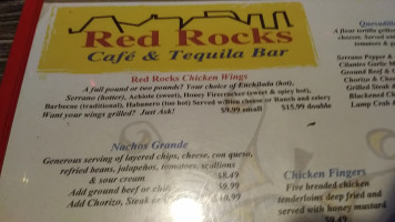 Red Rocks Cafe Tequila menu