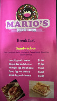 Mario's Donut menu