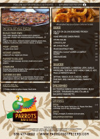 Parrots Grill menu