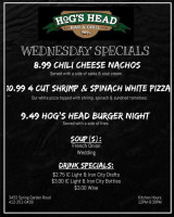 Hog's Head And Grill menu