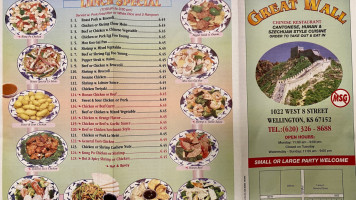 Great Wall Chinese menu