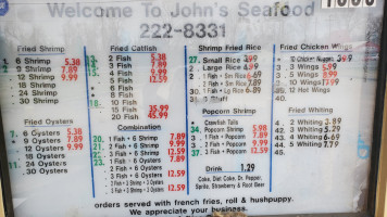 John's Seafood menu