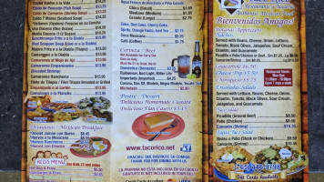 Taco Rico menu