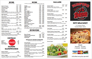 Rumford House Of Pizza Subs menu