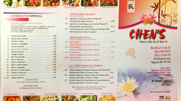 Chen's menu