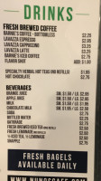 Nunos Cafe menu