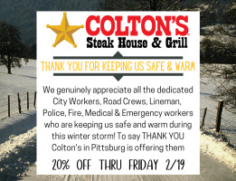 Colton's Steak House Grill menu