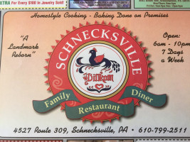 The New Schnecksville Family Diner menu