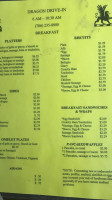 Dragon Drive-in menu