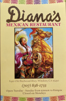 Diana's Mexican menu