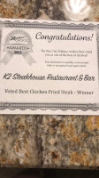 K-2 Steak House food